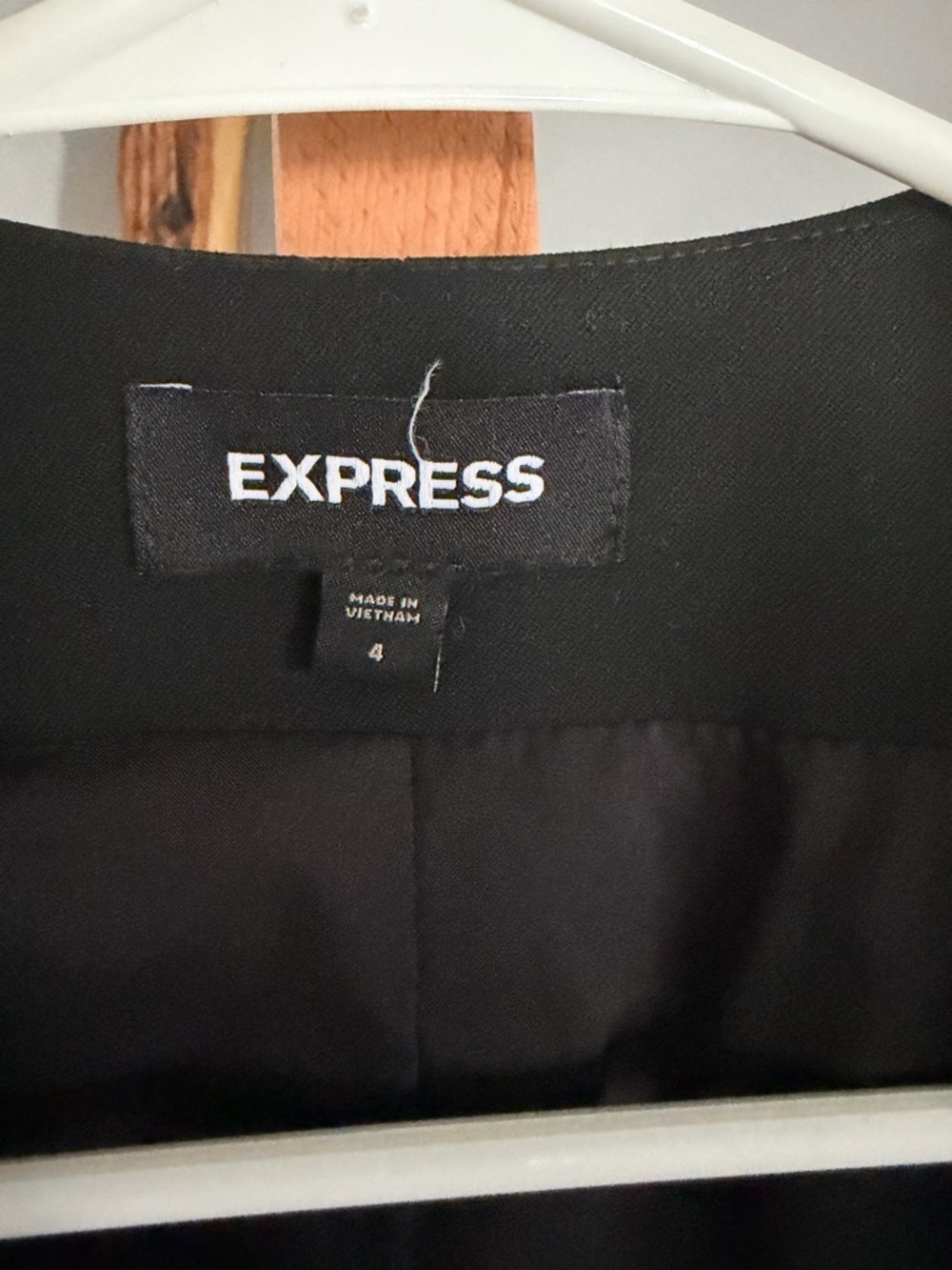 Express Black Women's Open-Front Blazer with Zipper Accents - Picture 2 of 3